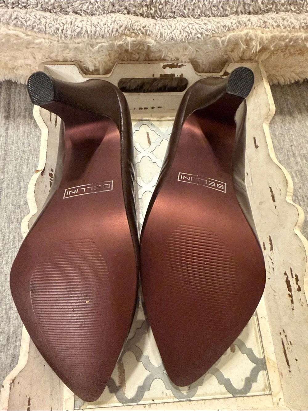 Bellini Dark Brown Leather Pointed-Toe Pumps